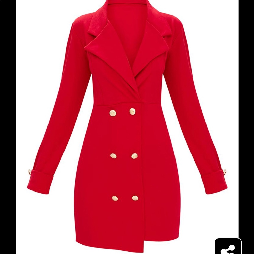 {Brand New} PrettyLittleThing’s Blazer Dress Red